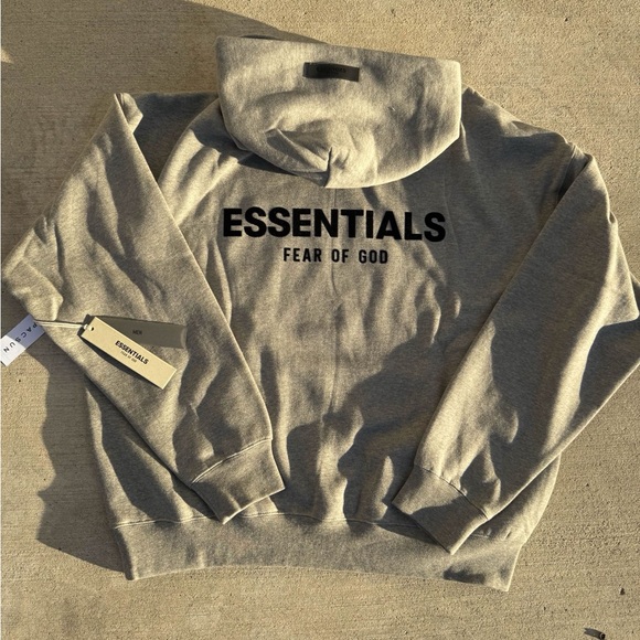Essentials " Dark Oatmeal" Pullover Hoodie - Picture 2 of 4